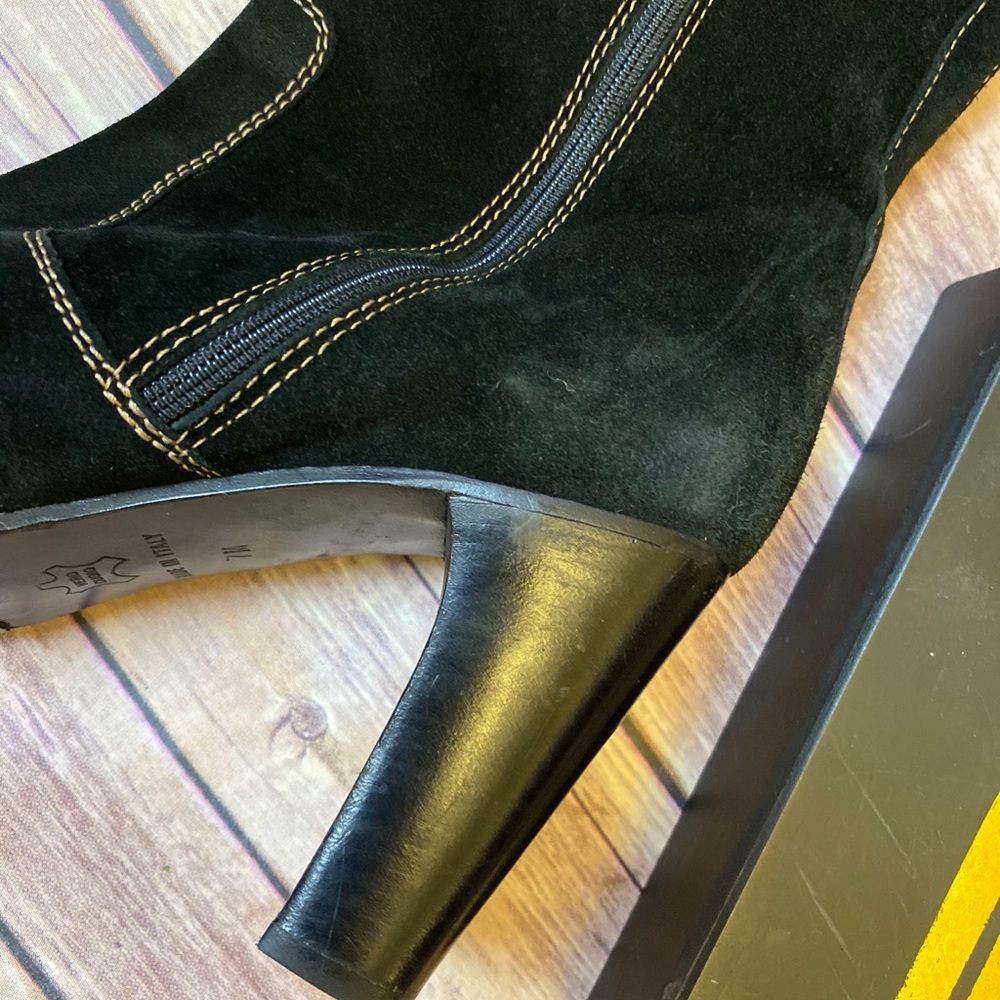 Italian Black Suede Boots and Zebra print Size 7 - Picture 2 of 6